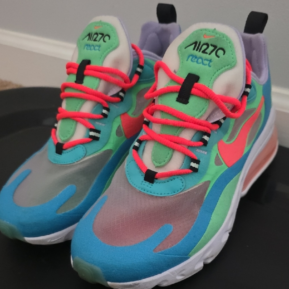 Nike Women Air Max 270 React - Blue, Green, Pink